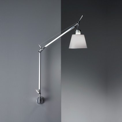 Artemide Tolomeo Basculante 180 Parette, nástěnná lampa do závuvky s vypínačem, satinové stínítko, 1x46W E27, max. výška 111,7cm