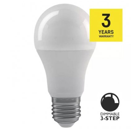 LED žárovka, 10,5W E27 2700K, náhrada za 75W žárovku, tříkrokové stmívání