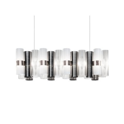 Slamp La Lollo Pewter white suspension linear 100, designové závěsné svítidlo, 70W LED 2700K stmívatelné, délka 93cm