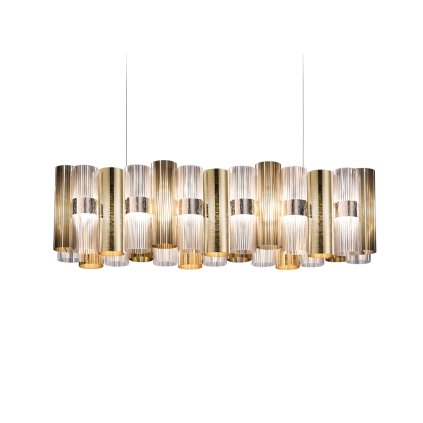 Slamp La Lollo Gold suspension linear 100, designové závěsné svítidlo, 70W LED 2700K stmívatelné, délka 93cm