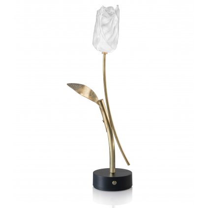 Slamp Tulip battery, stolní designová lampička na baterii s černým podstavcem, 1,3W LED 2700K, výška 38cm