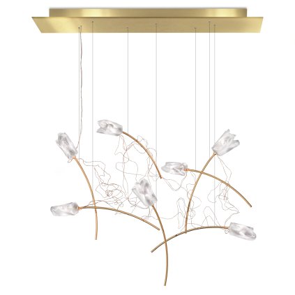 Slamp Tulip 7 linear, závěsné designové svítidlo, 7x3,2W LED 3000K stmívatelné, délka 70cm