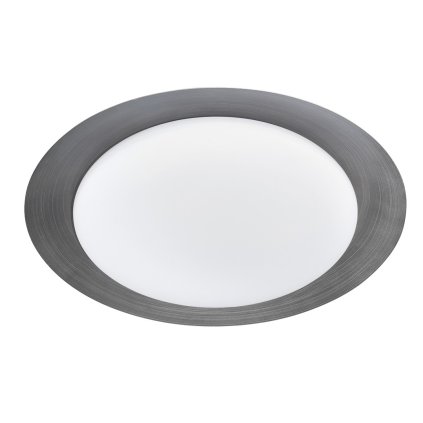 Linea Light Crew_1, stropní svítidlo s šedým límcem, 22W LED 3000K, prům. 47cm