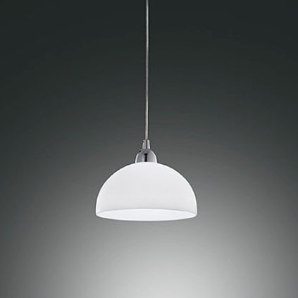 Fabas Nice 2908, závěsné svítidlo, 1x60W, kov, bílé stínítko o průměru 26cm