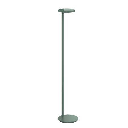 Flos Oblique USB-C, profesionální šedozelená čtecí stojací lampa, 8W LED 3000K, 107,4cm