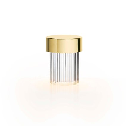 Flos Last Order Fluted bateriová lampička leštěná mosaz, 2,5W LED 2700K stmívatelná, výška 14,2cm