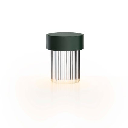 Flos Last Order Fluted, bateriová lampička matná zelená, 2,5W LED 2700K stmívatelná, výška 14,2cm