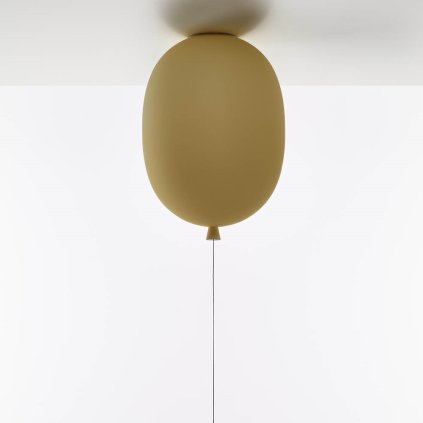 Brokis Memory Oval, stropní balonek z matného ambrového skla, černý spínač 1x15W E27, výška 50,5cm