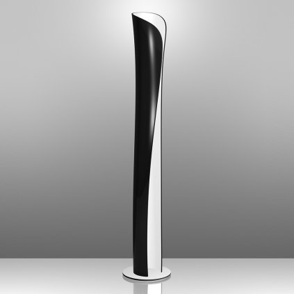Artemide Cadmo, designová stojací lampa s černou vnější a bílou vnitřní úpravou se stmívačem, 44W + 10W LED 2700K, výška: 174cm