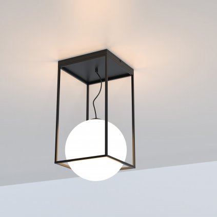 Mantra Desigual, moderní stropní svítidlo 1xE27, černý kov/sklo, 53x29cm