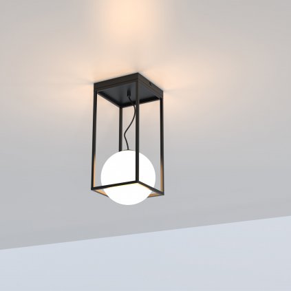 Mantra Desigual, moderní stropní svítidlo 1xE27, černý kov/sklo, 43x19cm