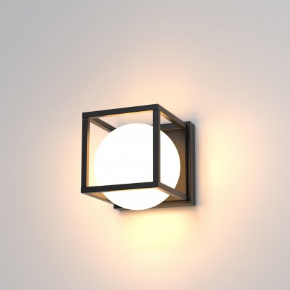 Mantra Desigual, moderní nástěnné svítidlo 1xE27, černý kov/sklo, 20x20cm