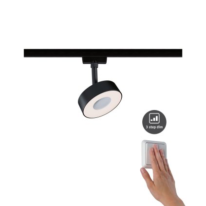 Paulmann Circle, spot pro Urail system, 1x5W LED 3000K, tříkrokové stmívání, černá