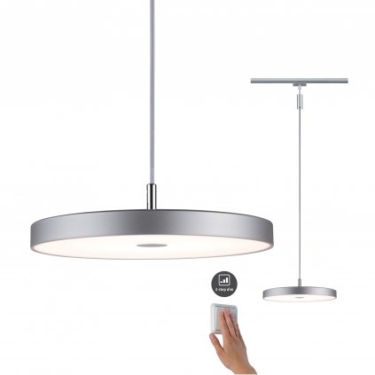 Paulmann Hildor, závěsné svítidlo pro Urail system, 1x15W LED 3000K, tříkrokové stmívání, matný chrom, průměr 31cm