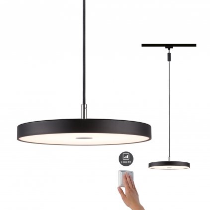Paulmann Hildor, závěsné svítidlo pro Urail system, 1x15W LED 3000K, tříkrokové stmívání, černá, průměr 31cm