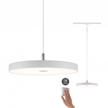 Paulmann Hildor, závěsné svítidlo pro Urail system, 1x15W LED 4000K, tříkrokové stmívání, bílá, průměr 31cm