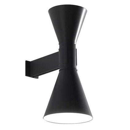 Nemo Lampe de Marseille, černé nástěnné svítidlo, 2x52W E27, výška 40cm