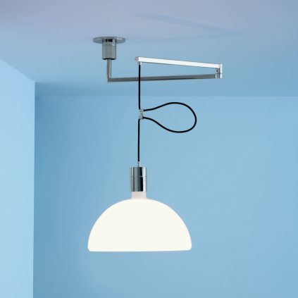 Nemo AS41C, závěsné svítidlo se stínidlem ze skla a nastavitelným ramenem, 1x250W E27, prům. 40cm