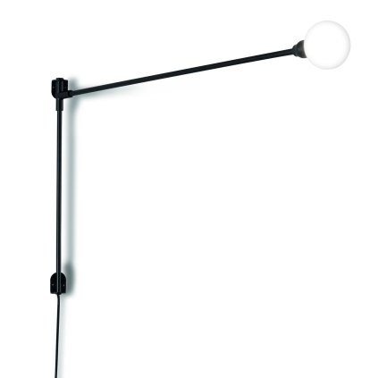 Nemo Mini Potence Pivotance, černá designová nástěnná lampa s vypínačem, 4W G9, délka 100cm