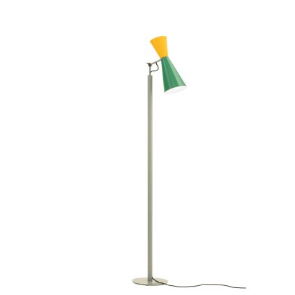 Nemo Parliament, zeleno-žlutá stojací lampa se stmívačem, 2x52 E27, výška 180cm