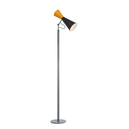 Nemo Parliament, černo-žlutá stojací lampa se stmívačem, 2x52 E27, výška 180cm