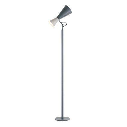 Nemo Parliament, šedá stojací lampa se stmívačem, 2x52 E27, výška 180cm