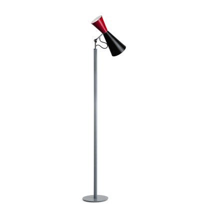 Nemo Parliament, černo-červená stojací lampa se stmívačem, 2x52 E27, výška 180cm