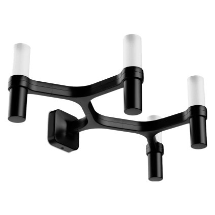 Nemo Crown wall, černé nástěnné svítidlo, 4x25W G9, šírka 48cm