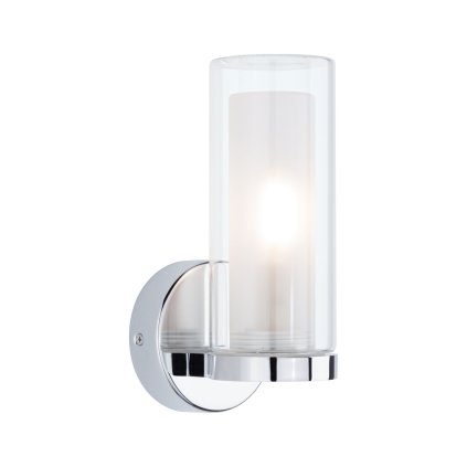 Paulmann Luena, koupelnové nástěnné svítidlo 1xE14 max.20W, sklo/chrom, výška 22cm, IP44
