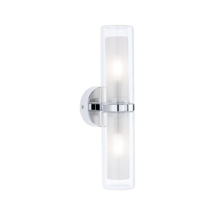 Paulmann Luena, koupelnové nástěnné svítidlo 2xE14 max.20W, sklo/chrom, výška 38cm, IP44