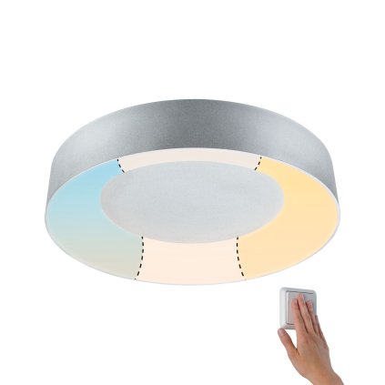 Paulmann Casca, koupelnové stropní svítidlo LED 23W White Switch, matný chrom, průměr 40cm, IP44