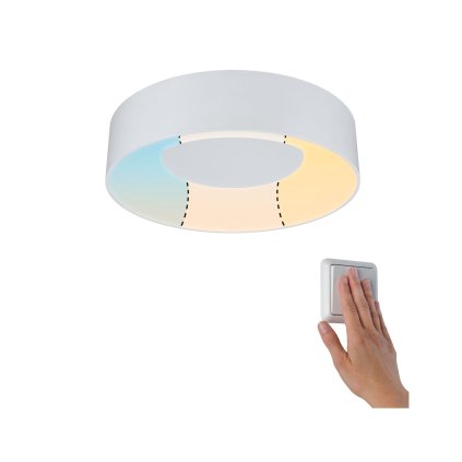Paulmann Casca, koupelnové stropní svítidlo LED 16W White Switch, bílá, průměr 30cm, IP44