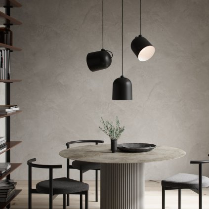 Nordlux Angle E27, závěsné svítidlo s možností změny směru svícení, 1x E27 max.60W, černá, průměr 20,6cm