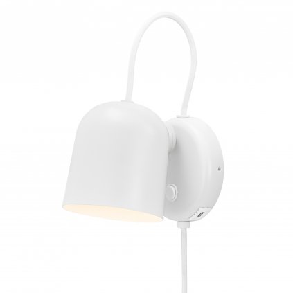 Nordlux Angle, nastavitelná nástěná lampa s USB výstupem a vypínačem, 1xGU10 max.25W, bílošedá, průměr 10,5cm
