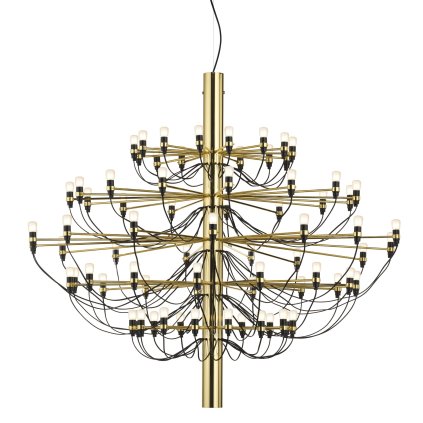 Flos 2097-75, luxusní mosazný lustr, 75x15W E14 mléčná, prům. 141cm, výška 130cm