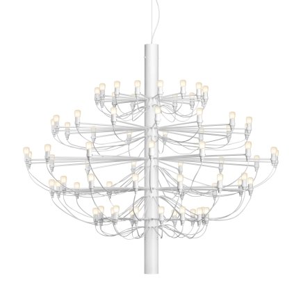 Flos 2097-75, luxusní matně bílý lustr, 75x15W E14 mléčná, prům. 141cm, výška 130cm