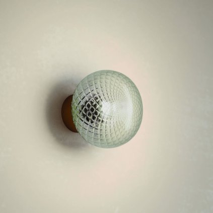 Il Fanale Bloom, nástěnné svítidlo z mosazi a kouřového skla, 1x10W LED E14, průměr 16cm