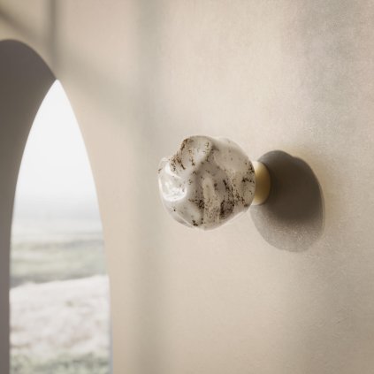 Il Fanale Stone, nástěnné svítidlo sklo/mosaz 1xE14 max 10W, průměr 14cm