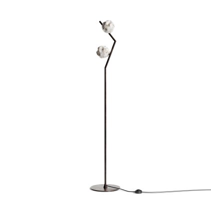 Il Fanale Stone, stojací lampa sklo/tmavá mosaz 2xE14 max 10W, výška 170cm