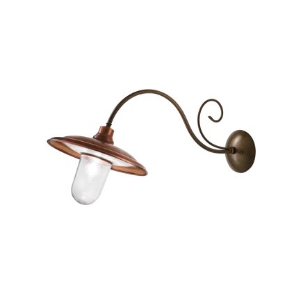 Il Fanale Barchessa, nástěnné svítidlo v country stylu s čirým sklem, 1x15W LED E27, prům.33cm