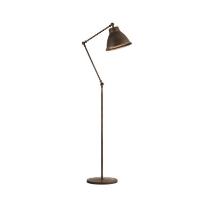 Il Fanale Loft, industriální stojací lampa z mosazi a železa, 1x15W E27, výška 112-206cm