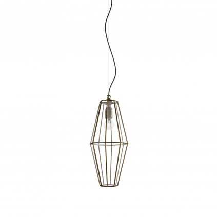 Il Fanale Rilegato, vitrážové závěsné svítidlo, fazetové sklo/pálená mosaz 1xE27 max. 15W, výška 50cm