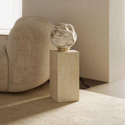 Il Fanale Stone, stolní lampa sklo/mosaz 1xE27 max 15W, průměr 25cm