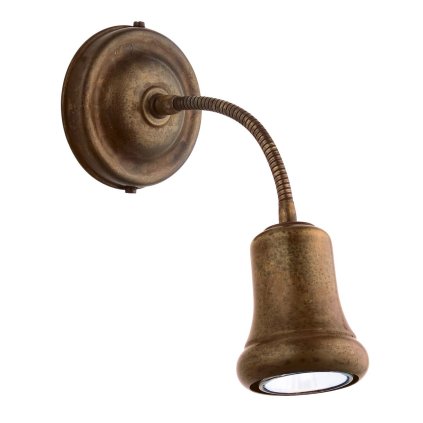 Il Fanale Mini, rustikální mosazné svítidlo s pohyblivým krkem 1x GU10 max.5W