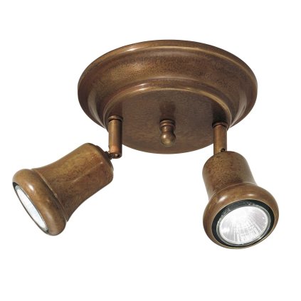 Il Fanale Mini, rustikální stropní svítidlo se dvěma spoty 2xGU10 max.5W, průměr 17cm