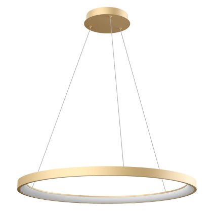 Redo Iconic, závěsné svítidlo LED 60W 3000/4000K, matná zlatá, tříkrokové stmívání, průměr 78cm