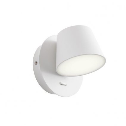 Redo Shaker, bílé nástěnné nastavitelné svítidlo s vypínačem LED 6W 3000K, průměr 11cm