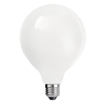 LED žárovka filament mléčná E27 6,5W, 720lm, náhrada za 60W, teplá bílá 3000K,průměr 9,5cm