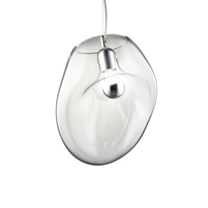 Leucos Lightbody S, závěsné svítidlo z čirého skla, 1x max10W LED E27, výška 28-33cm