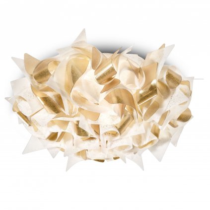 Slamp Veli Aurea Medium, bílo-zlaté stropní svítidlo, 2x12W E27, prům. 53cm